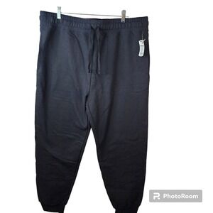 Hanes EcoSmart Mens‎ Size XL Black Fleece Sweatpants Pockets Drawstring NWT